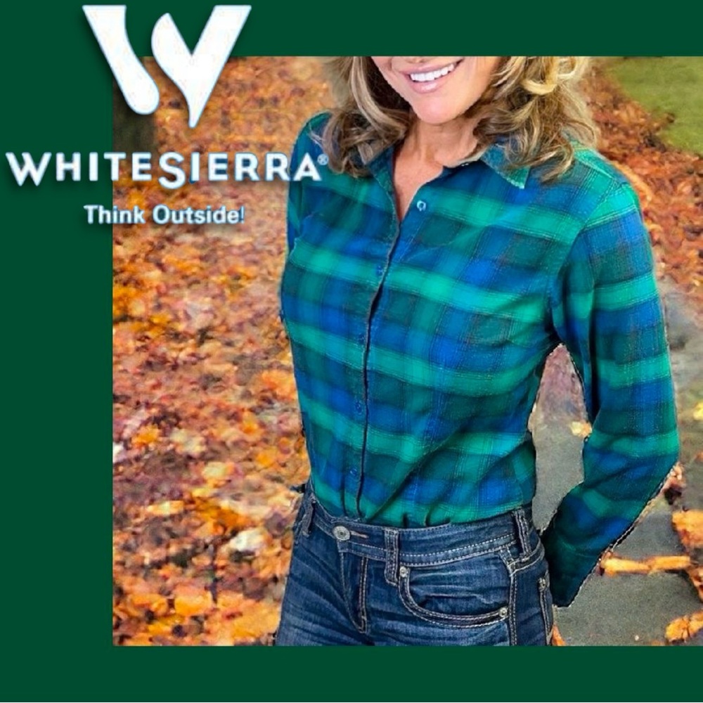 White Sierra Think Outside Lizzie Long Sleeve Lounge Shirt Cotton/Modal M